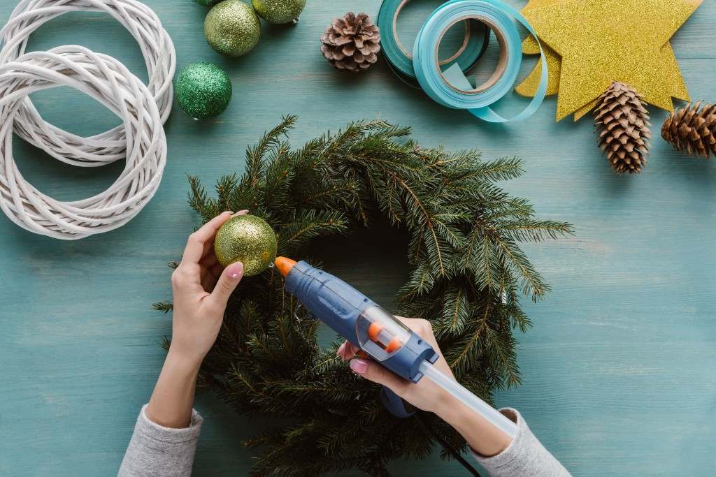 Girl Decorating Christmas Tree